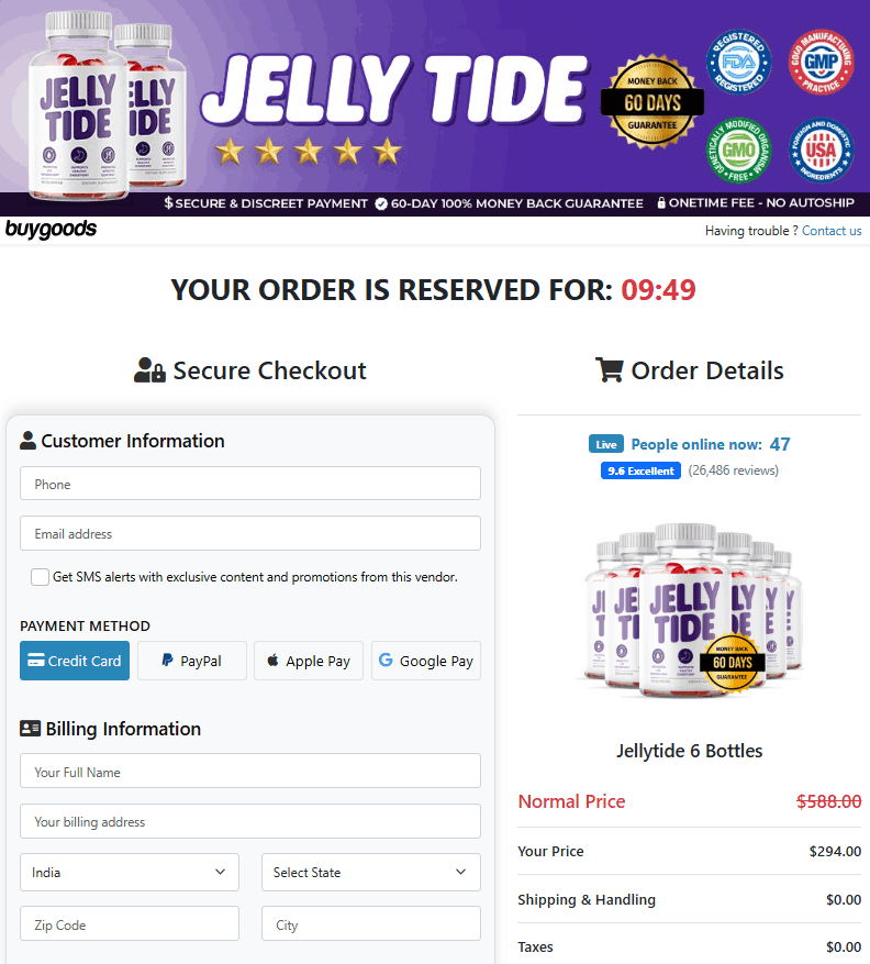 jelly tide checkout
